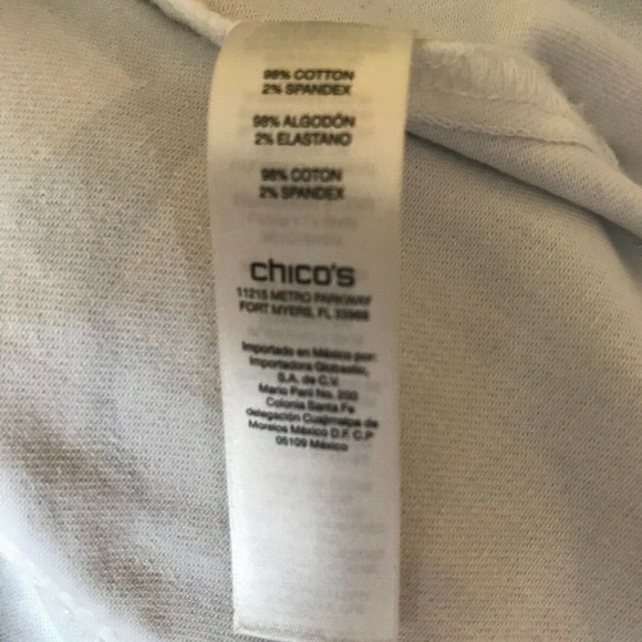 Chico's Platinum Light Baby Blue Stud Rhinestone Denim Jacket - Picture 9 of 11